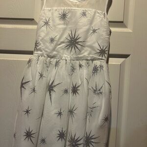 The Children's Place White Dress with Silver Accents
